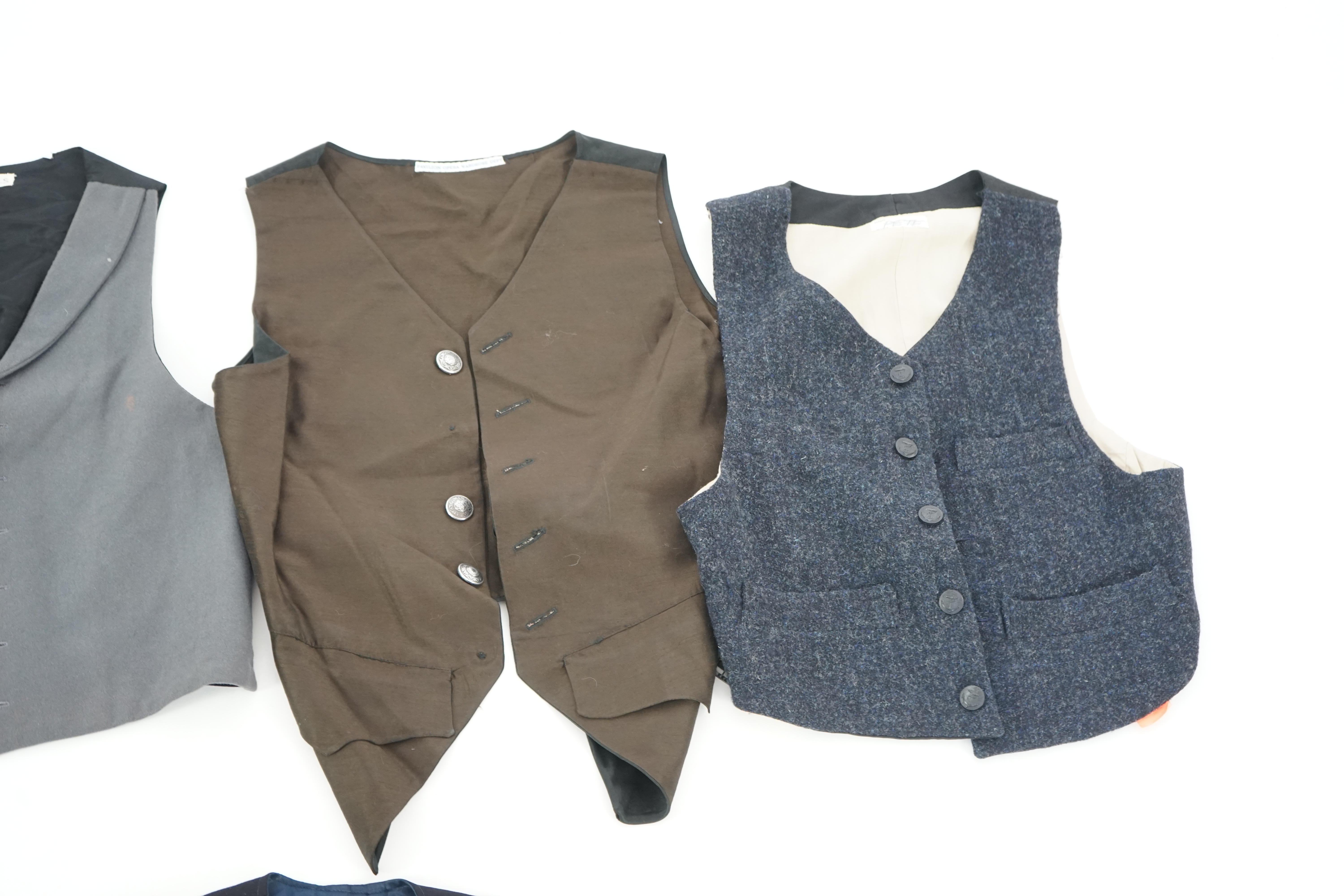 Eight men's assorted period waistcoats. Ex Pavilion Opera Sale